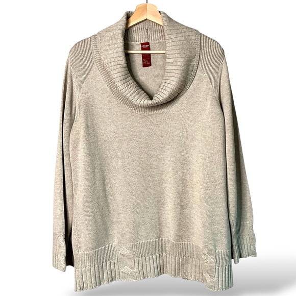 OLSEN Cotton Blend Long Sleeve Cowl Neck Pullover Sweater Cable Detail US Sz 14 - Picture 1 of 9